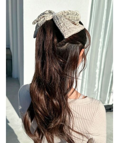 RESEXXY（リゼクシー）の「ジャガードリボンバレッタ（バレッタ/ヘアクリップ・レディース・ブラック/ベージュ・FREE）」の3枚目の写真