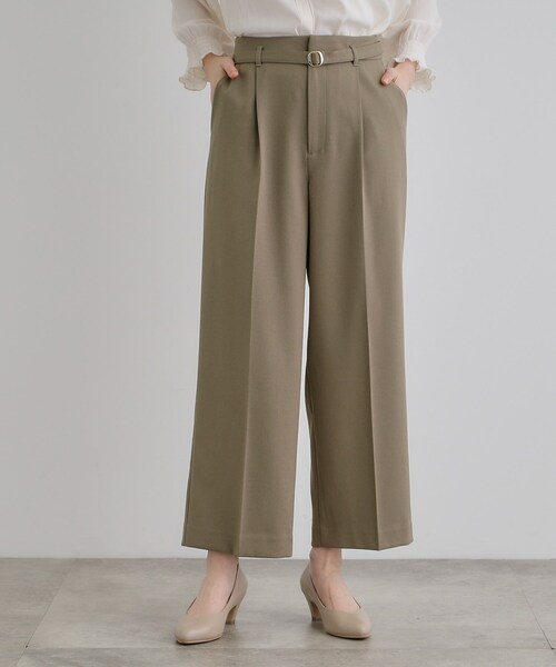 grove(グローブ)の「【雑誌掲載】バックルベルトクロップドワイドパンツ(その他パンツ・レディース・ブラウン系その他/ナチュラル/ネイビー・02/03/01/04/05)」の2枚目の写真