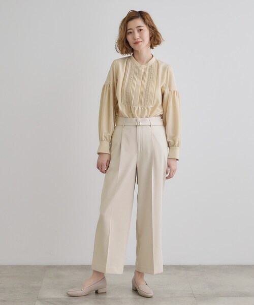 grove(グローブ)の「【雑誌掲載】バックルベルトクロップドワイドパンツ(その他パンツ・レディース・ブラウン系その他/ナチュラル/ネイビー・02/03/01/04/05)」の9枚目の写真