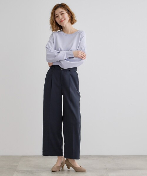 grove(グローブ)の「【雑誌掲載】バックルベルトクロップドワイドパンツ(その他パンツ・レディース・ブラウン系その他/ナチュラル/ネイビー・02/03/01/04/05)」の13枚目の写真