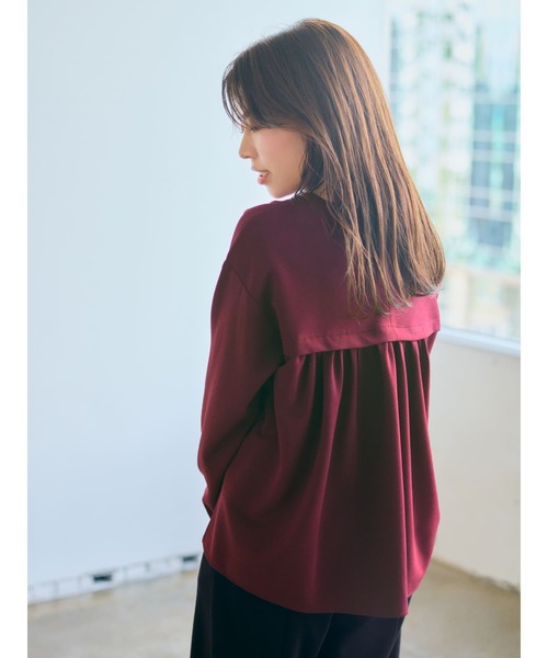 COHINA（コヒナ）の「シャツテールブラウス×テーパードパンツセットアップ 【低身長・小柄女性】（セットアップ・レディース・レッド・SHORT）」の22枚目の写真