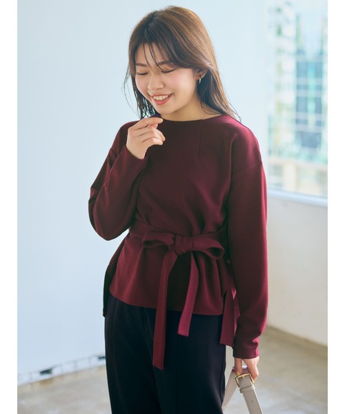 COHINA（コヒナ）の「シャツテールブラウス×テーパードパンツセットアップ 【低身長・小柄女性】（セットアップ・レディース・レッド・SHORT）」の13枚目の写真