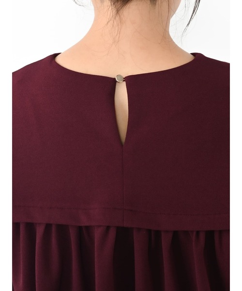 COHINA（コヒナ）の「シャツテールブラウス×テーパードパンツセットアップ 【低身長・小柄女性】（セットアップ・レディース・レッド・SHORT）」の7枚目の写真