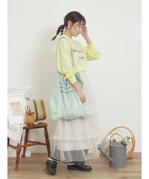 Samansa Mos2（サマンサ モスモス）の「ロゴプリントギンガムチェックトートバッグ（ハンドバッグ・レディース・イエロー/ピンク/ブルー・F）」の8枚目の写真