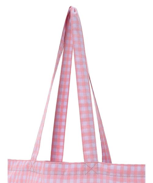 サマンサモスモス　カゴバック　ギンガムチェックバッグ付 セール】 ギンガムチェック収納バッグ 2個セット（ブラック