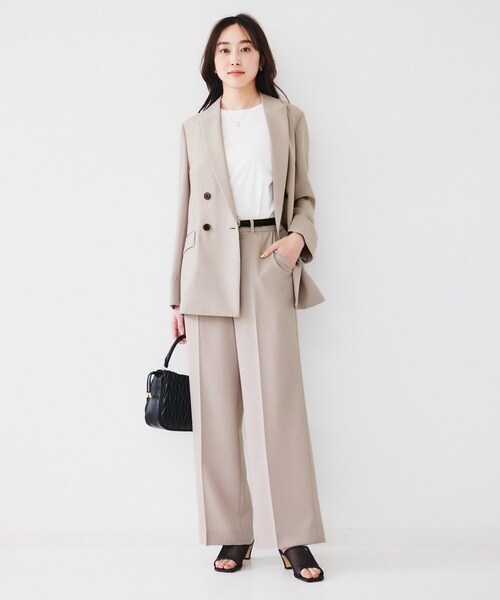 UNTITLED(アンタイトル)の「【接触冷感/UV/セットアップ可能】ライトウェイト ワイドパンツ(その他パンツ・レディース・ベージュ/ブラック/チャコールグレー・00/01/02/03/04/42/44/46/48/50)」の5枚目の写真