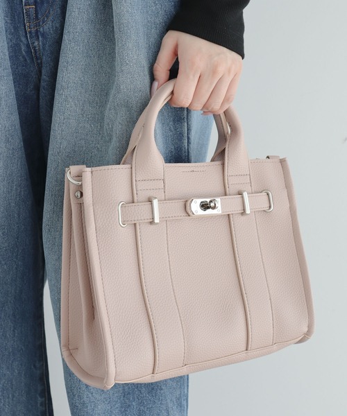 Green　Parks（グリーンパークス）の「・KOSSORECO 2wayベルトスクエアミニバッグ（ハンドバッグ・レディース・グレイッシュベージュ/グレー/ブラック/ピンク・FREE）」の4枚目の写真