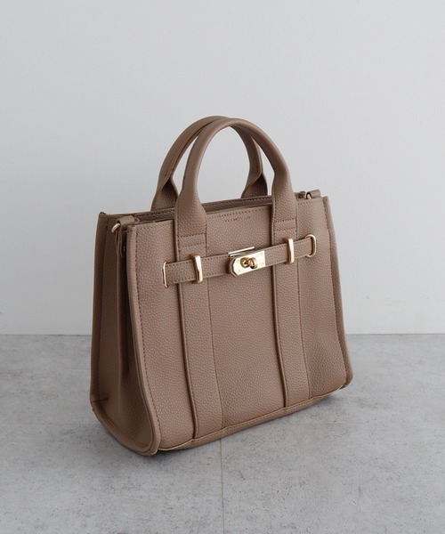 Green　Parks（グリーンパークス）の「・KOSSORECO 2wayベルトスクエアミニバッグ（ハンドバッグ・レディース・グレイッシュベージュ/グレー/ブラック/ピンク・FREE）」の3枚目の写真