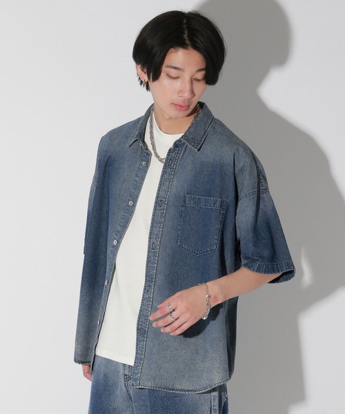 Anui（アニュイ）の「【UNISEX】フラワーデニムシャツ（シャツ/ブラウス・レディース・ブルー/ブラック・MEDIUM）」の11枚目の写真