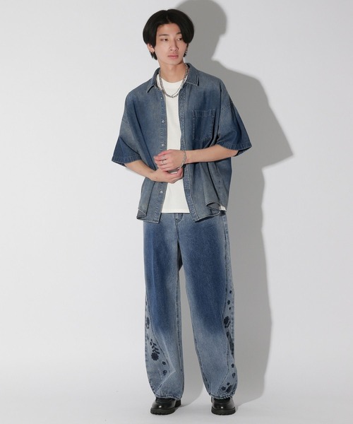 Anui（アニュイ）の「【UNISEX】フラワーデニムシャツ（シャツ/ブラウス・レディース・ブルー/ブラック・MEDIUM）」の3枚目の写真