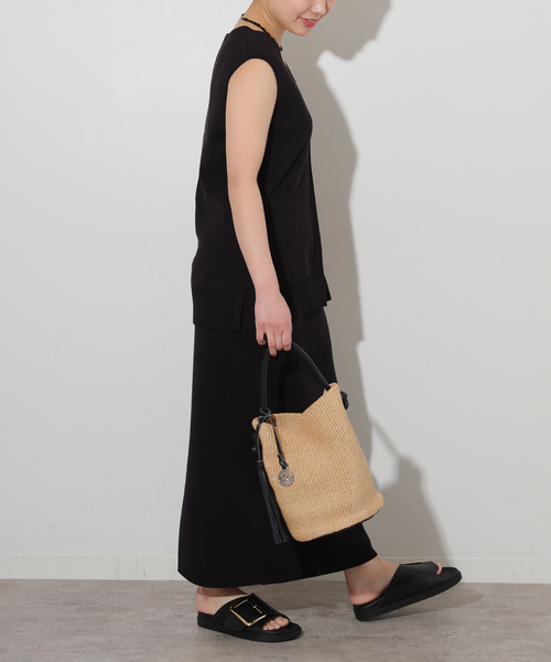 JOURNAL STANDARD relume（ジャーナルスタンダード　レリューム）の「リネンレーヨン総針ベスト（ベスト・レディース・チャコールグレー/ブラック・FREE）」の4枚目の写真