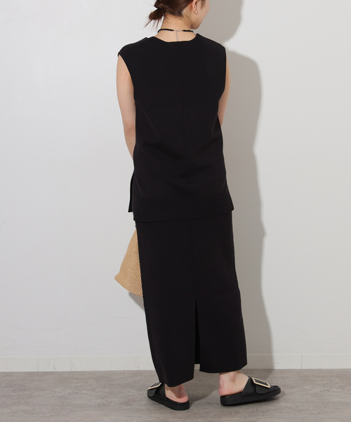 JOURNAL STANDARD relume（ジャーナルスタンダード　レリューム）の「リネンレーヨン総針ベスト（ベスト・レディース・チャコールグレー/ブラック・FREE）」の5枚目の写真