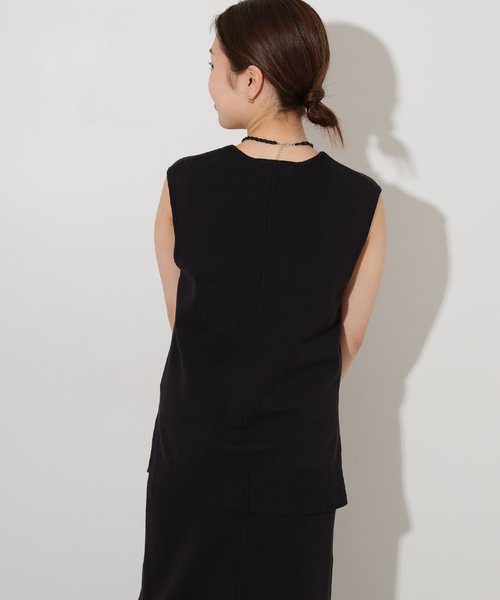 JOURNAL STANDARD relume（ジャーナルスタンダード　レリューム）の「リネンレーヨン総針ベスト（ベスト・レディース・チャコールグレー/ブラック・FREE）」の8枚目の写真