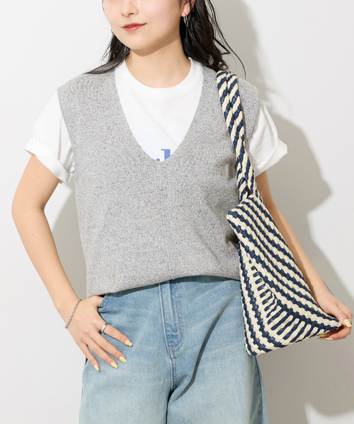 JOURNAL STANDARD relume（ジャーナルスタンダード　レリューム）の「リネンレーヨン総針ベスト（ベスト・レディース・チャコールグレー/ブラック・FREE）」の12枚目の写真