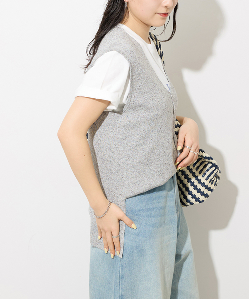JOURNAL STANDARD relume（ジャーナルスタンダード　レリューム）の「リネンレーヨン総針ベスト（ベスト・レディース・チャコールグレー/ブラック・FREE）」の13枚目の写真