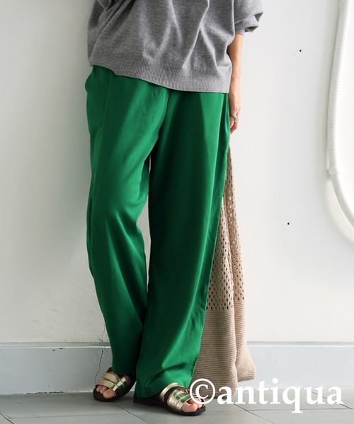 antiqua(アンティカ)の「コーデセット カシミヤタッチドルマンニット×カッティングテーパードパンツ(セットアップ・レディース・パープル/ナチュラル/杢グレー・L/M)」の7枚目の写真