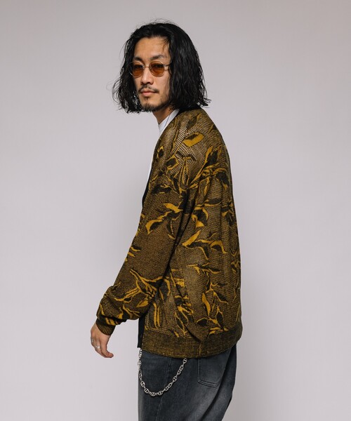 FREAK'S STORE(フリークスストア)の「総柄 メッシュ編み ニットカーディガン(カーディガン/ボレロ・メンズ・オリーブ/ブラック/ブラウン/ネイビー・MEDIUM/LARGE)」の6枚目の写真