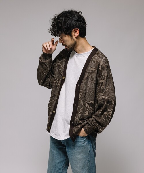 FREAK'S STORE(フリークスストア)の「総柄 メッシュ編み ニットカーディガン(カーディガン/ボレロ・メンズ・オリーブ/ブラック/ブラウン/ネイビー・MEDIUM/LARGE)」の8枚目の写真