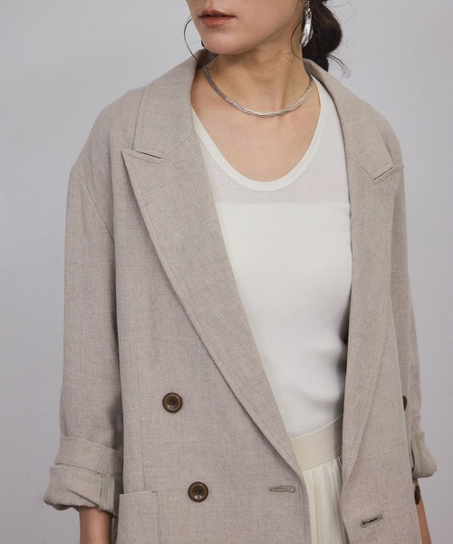 SALON adam et rope'（サロン アダム エ ロペ）の「Hug Silk ラウンドネックタンクトップ（タンクトップ・レディース・オフホワイト/ブラック/ネイビー・FREE）」の13枚目の写真