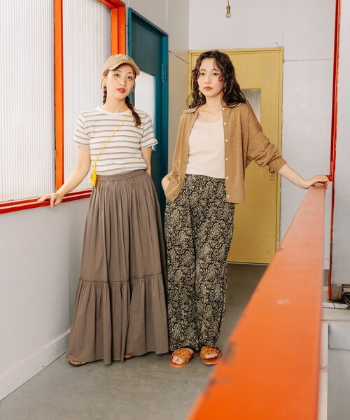 FREAK'S STORE（フリークスストア）の「ワッフルミニTシャツ/ボーダーTシャツ/マルチボーダー/無地Tシャツ（Tシャツ/カットソー・レディース・オフホワイト/グレー/ターコイズブルー/サックスブルー/チャコールグレー/ブラウン・ﾌﾘ-）」の8枚目の写真