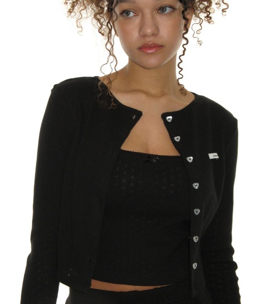 CRANK(クランク)の「CRANK/ハートボタンカーディガン(カーディガン/ボレロ・レディース・レッド/ブラック/ホワイト・FREE)」の20枚目の写真