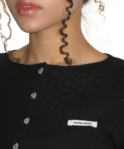 CRANK(クランク)の「CRANK/ハートボタンカーディガン(カーディガン/ボレロ・レディース・レッド/ブラック/ホワイト・FREE)」の18枚目の写真