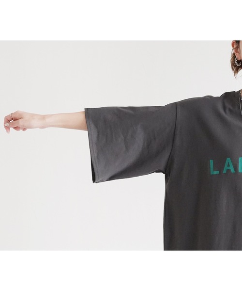 reca(レカ)の「BIGロゴプリントTシャツ(Tシャツ/カットソー・レディース・ブラック/オフホワイト/チャコールグレー・M)」の16枚目の写真