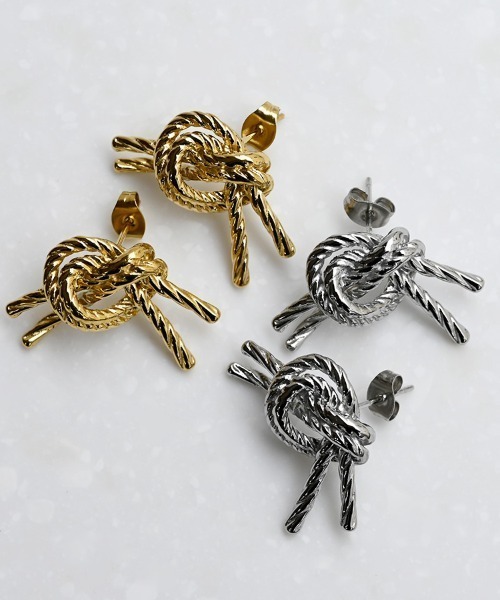 SOWI ピアス サージカルステンレス ロープKnot ピアス（ピアス（両耳用
