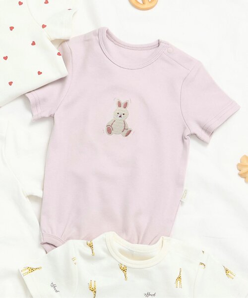 apres les cours（アプレレクール）の「バラエティボディースーツ（ロンパース・キッズ・アイボリー/ピンク/レッド/イエロー・70/80）」の4枚目の写真