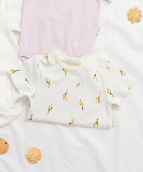 apres les cours（アプレレクール）の「バラエティボディースーツ（ロンパース・キッズ・アイボリー/ピンク/レッド/イエロー・70/80）」の3枚目の写真