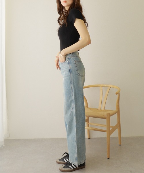 LAULEN（ローレン）の「french sleeve tight lib tops /フレンチスリーブ タイト リブ トップス（Tシャツ/カットソー・レディース・ブラック/イエロー/アイボリー・FREE）」の9枚目の写真