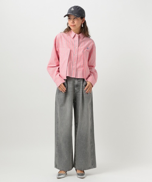 BEVERLY HILLS POLO CLUB（ビバリーヒルズポロクラブ）の「【BEVERLY HILLS POLO CLUB(ビバリーヒルズポロクラブ)】別注クロップドシャツ（シャツ/ブラウス・レディース・ピンク/グリーン/ラベンダー・FREE）」の18枚目の写真