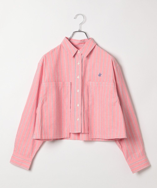BEVERLY HILLS POLO CLUB（ビバリーヒルズポロクラブ）の「【BEVERLY HILLS POLO CLUB(ビバリーヒルズポロクラブ)】別注クロップドシャツ（シャツ/ブラウス・レディース・ピンク/グリーン/ラベンダー・FREE）」の6枚目の写真