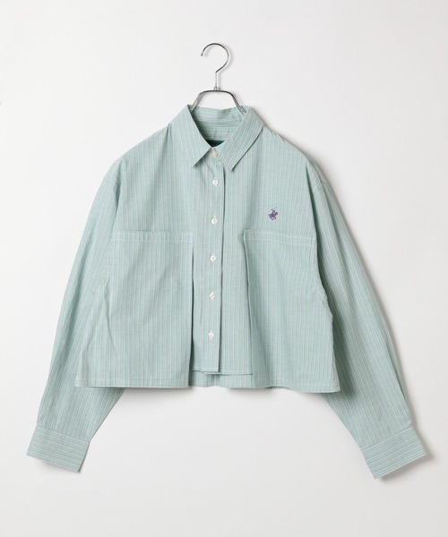 BEVERLY HILLS POLO CLUB（ビバリーヒルズポロクラブ）の「【BEVERLY HILLS POLO CLUB(ビバリーヒルズポロクラブ)】別注クロップドシャツ（シャツ/ブラウス・レディース・ピンク/グリーン/ラベンダー・FREE）」の7枚目の写真