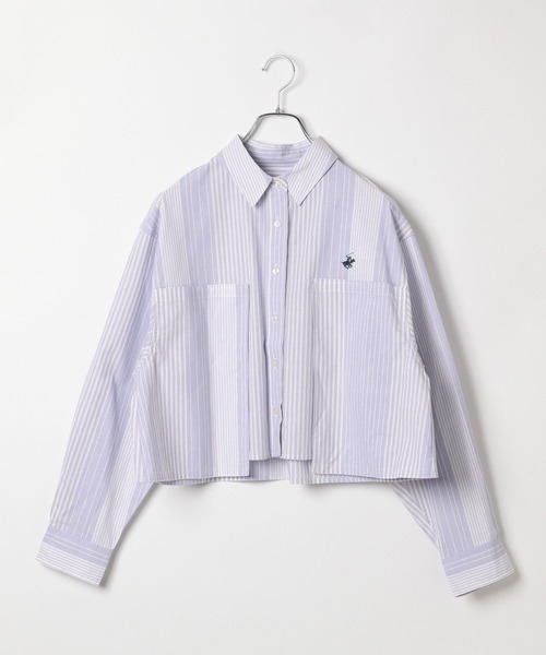 BEVERLY HILLS POLO CLUB（ビバリーヒルズポロクラブ）の「【BEVERLY HILLS POLO CLUB(ビバリーヒルズポロクラブ)】別注クロップドシャツ（シャツ/ブラウス・レディース・ピンク/グリーン/ラベンダー・FREE）」の8枚目の写真