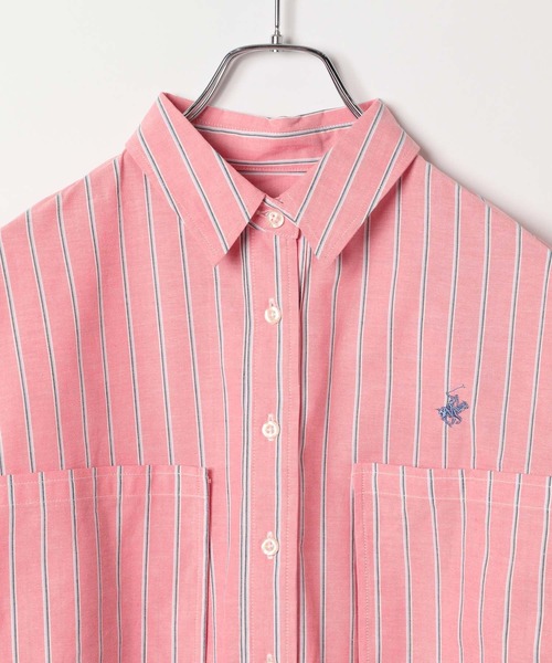 BEVERLY HILLS POLO CLUB（ビバリーヒルズポロクラブ）の「【BEVERLY HILLS POLO CLUB(ビバリーヒルズポロクラブ)】別注クロップドシャツ（シャツ/ブラウス・レディース・ピンク/グリーン/ラベンダー・FREE）」の10枚目の写真