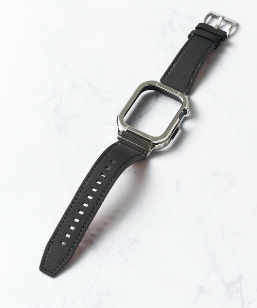 TETE HOMME(テットオム)の「【zandy / ズィー・アンド・ワイ】アップルウォッチバンド ステンレスケース+レザーベルト一体式(デジタル腕時計・レディース・ブラウン/ブラック×ブラック/キャメル/ブラック/ブルーグレー・MEDIUM/SMALL)」の6枚目の写真