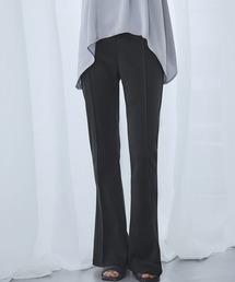 とろみ素材センターラインフレアパンツ
