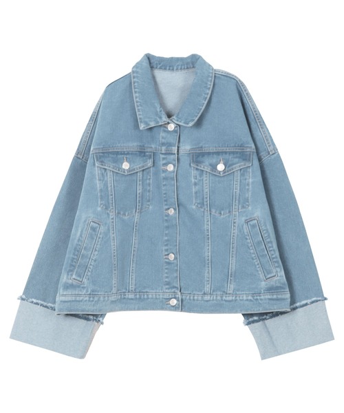 KOBE LETTUCE(コウベレタス)の「ワイドスリーブデニムGジャン(デニムジャケット・レディース・ブラック/サックスブルー/インディゴブルー・M)」の20枚目の写真