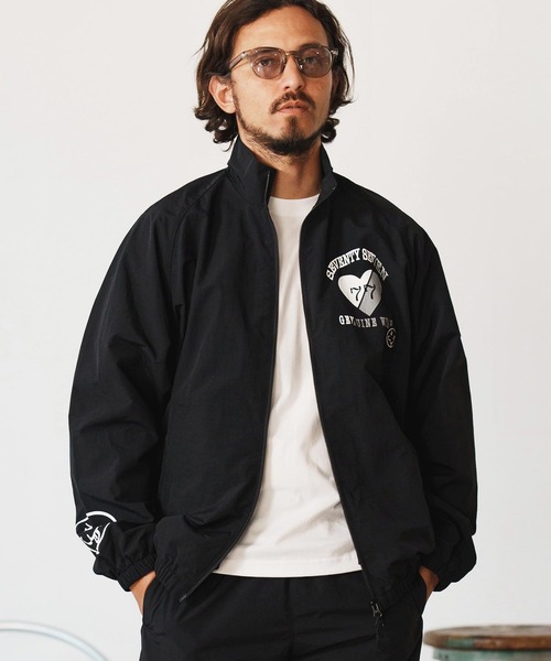 seventy seven(セブンティセブン)の「mj10651-nylon training jacket (25S) スタンドカラージャケット(ナイロンジャケット・メンズ・ブラック/グレー・S/M/L/XL)」の1枚目の写真