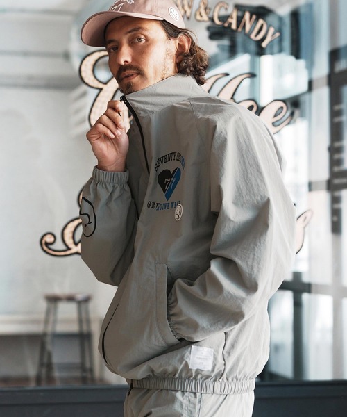 seventy seven(セブンティセブン)の「mj10651-nylon training jacket (25S) スタンドカラージャケット(ナイロンジャケット・メンズ・ブラック/グレー・S/M/L/XL)」の4枚目の写真