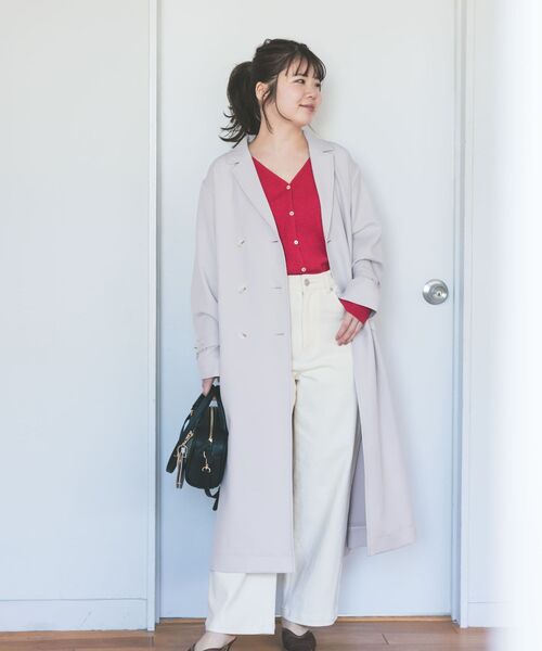 COHINA(コヒナ)の「スラブリブシェイプカーディガン 【低身長・小柄女性】(カーディガン/ボレロ・レディース・ベージュ/ホワイト/レッド・ONE SIZE)」の16枚目の写真