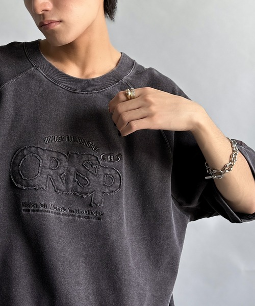 Java(ジャバ)の「《JaVa ジャバコラボ》裾はドロストでお好みのシルエットに。ヴィンテージライクな半袖ロゴスウェット(スウェット・メンズ・ライトブルー/ピンク/チャコールグレー・SMALL/MEDIUM/LARGE/X-LARGE)」の1枚目の写真