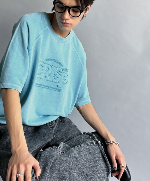 Java(ジャバ)の「《JaVa ジャバコラボ》裾はドロストでお好みのシルエットに。ヴィンテージライクな半袖ロゴスウェット(スウェット・メンズ・ライトブルー/ピンク/チャコールグレー・SMALL/MEDIUM/LARGE/X-LARGE)」の15枚目の写真