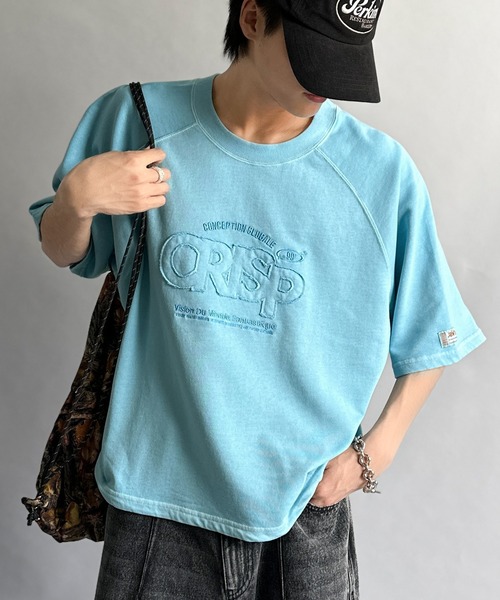 Java(ジャバ)の「《JaVa ジャバコラボ》裾はドロストでお好みのシルエットに。ヴィンテージライクな半袖ロゴスウェット(スウェット・メンズ・ライトブルー/ピンク/チャコールグレー・SMALL/MEDIUM/LARGE/X-LARGE)」の13枚目の写真