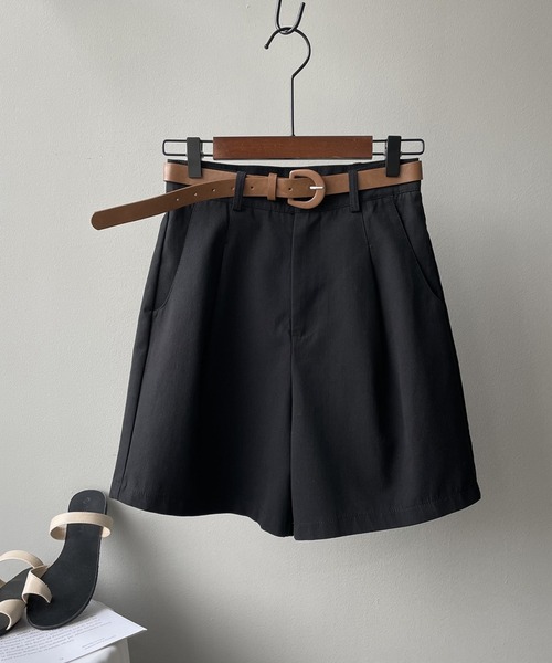 Teem Store（チームストア）の「ベルト付き タックハーフショートパンツ（その他パンツ・レディース・ホワイト/ベージュ/ブラック・S/M）」の14枚目の写真