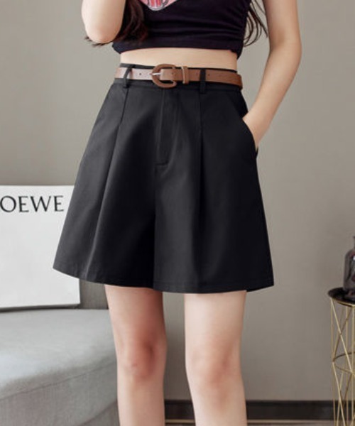 Teem Store（チームストア）の「ベルト付き タックハーフショートパンツ（その他パンツ・レディース・ホワイト/ベージュ/ブラック・S/M）」の20枚目の写真