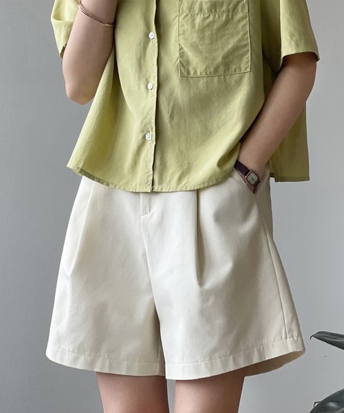 Teem Store（チームストア）の「ベルト付き タックハーフショートパンツ（その他パンツ・レディース・ホワイト/ベージュ/ブラック・S/M）」の11枚目の写真