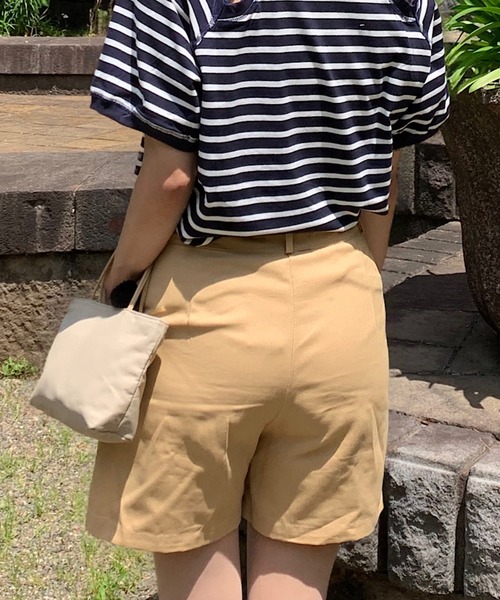 Teem Store（チームストア）の「ベルト付き タックハーフショートパンツ（その他パンツ・レディース・ホワイト/ベージュ/ブラック・S/M）」の22枚目の写真