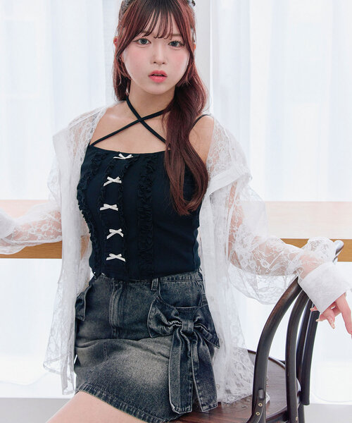 OLIVE des OLIVE(オリーブデオリーブ)の「フードBigシャツ(シャツ/ブラウス・レディース・ネイビー/サックスブルー/アイボリー/オフホワイト・FREE)」の14枚目の写真